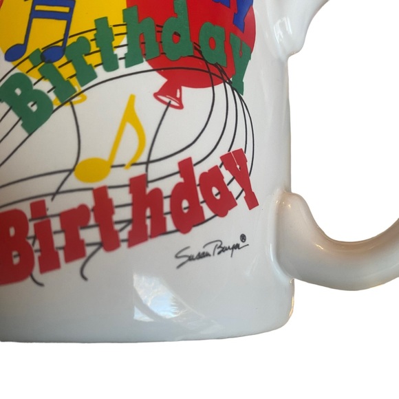Vintage FIB 1994 birthday mug. Musical notes and balloons 3.5in - Picture 4 of 5